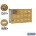 Salsbury Cell Phone Storage Locker - with Front Access Panel - 3 Door High Unit (5 Inch Deep Compartments) - 15 A Doors (14 usable) - Gold - Recessed Mounted - Master Keyed Locks  19135-15GRK